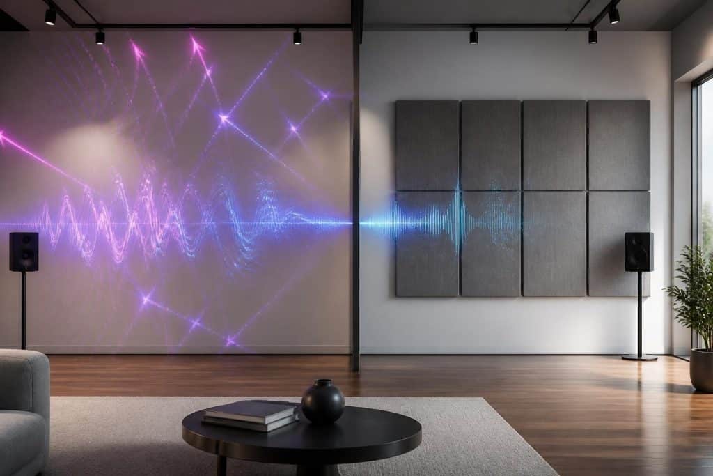découvrez comment les panneaux acoustiques améliorent l'absorption des échos dans une pièce pour un meilleur confort sonore et une ambiance plus agréable.