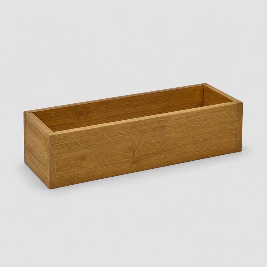 Bac à fleurs rectangulaire en bois