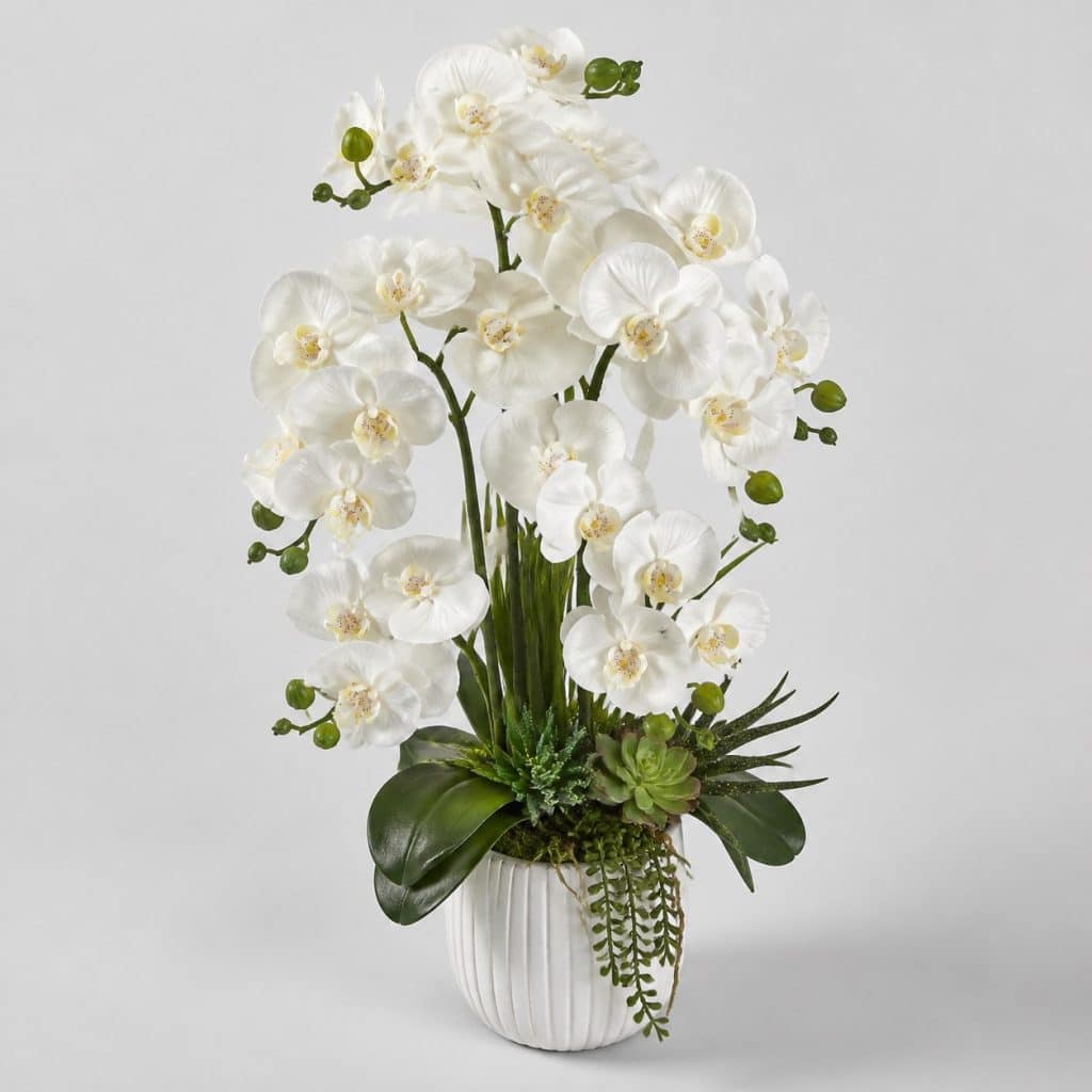 Bouquet de fleurs artificielles haut de gamme, finition toucher naturel