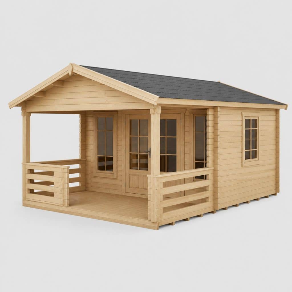 Chalet en bois habitable 20 m² avec terrasse