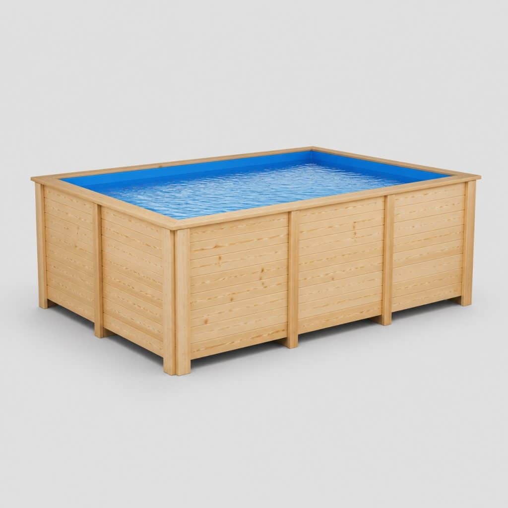 Piscine en bois pas cher format compact vide