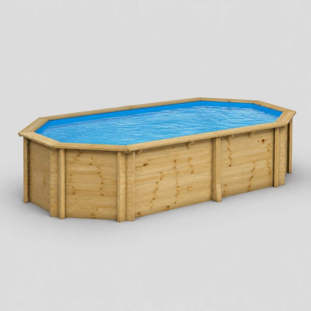 Piscine en bois à enterrer grand format octogonal vide