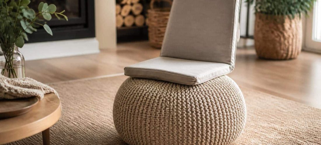 découvrez comment l'ajout d'une assise d'appoint nomade dépend de l'utilisation du pouf tricoté, alliant confort et style dans votre espace intérieur.