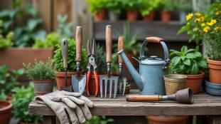 découvrez les outils manuels indispensables pour entretenir un petit jardin : pratiques, polyvalents et faciles à ranger.